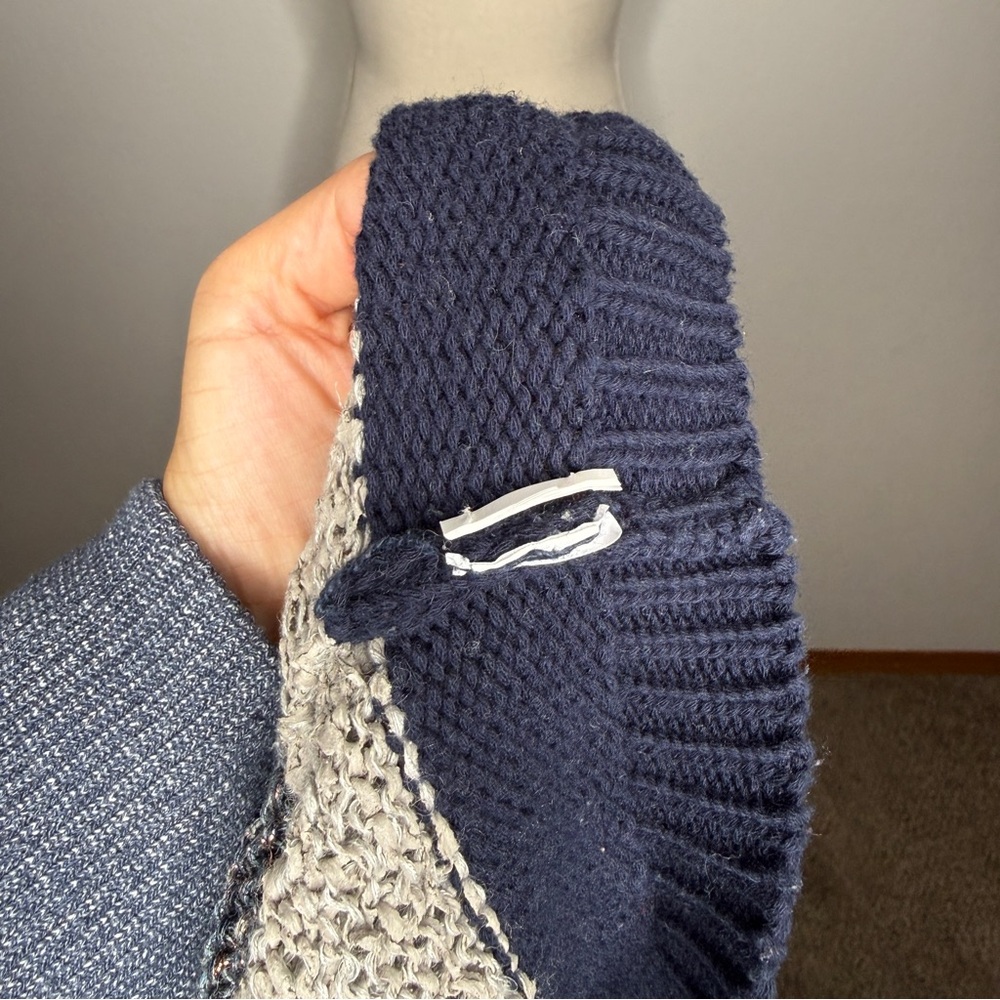 Brunello Cucinelli Cropped Striped Sweater Blue White Metallic Knit Size S - Picture 7 of 9